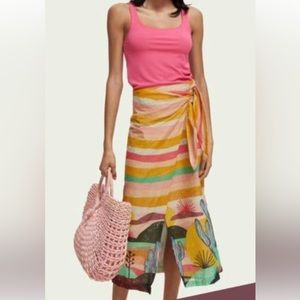 NWOT Scotch & Soda x Abel Macias, cactus print wrap skirt, size S